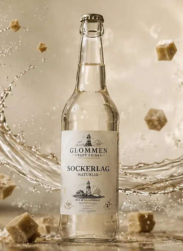 Glommen Sockerlag Naturlig med sockerbitar och vattensplash